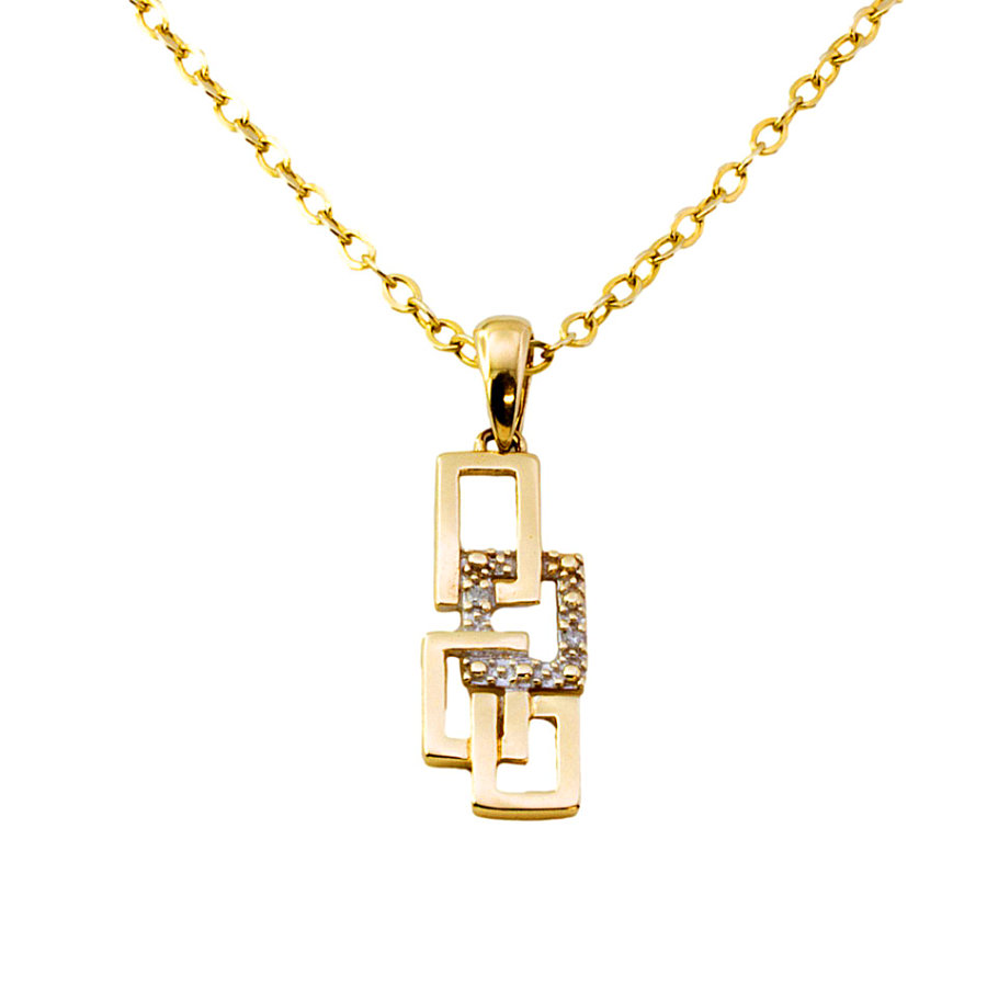 9ct Gold Diamond Pendant with Chain